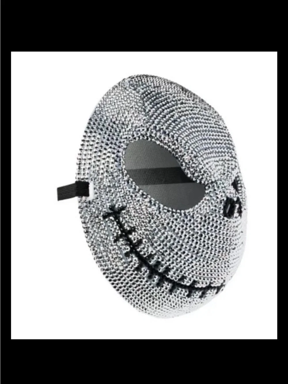 Adult Disney Jack Skellington Silver Rhinestone Halloween Mask - Sparkling